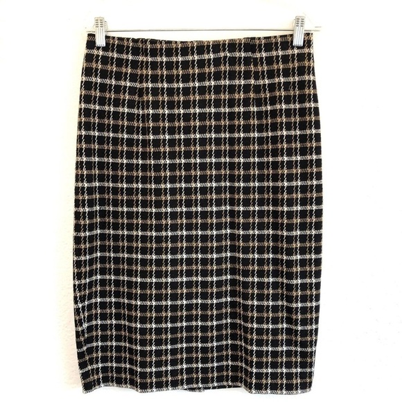 J JILL Houndstooth Print Ponte Pencil Skirt Size XS Office Siren - Picture 4 of 6